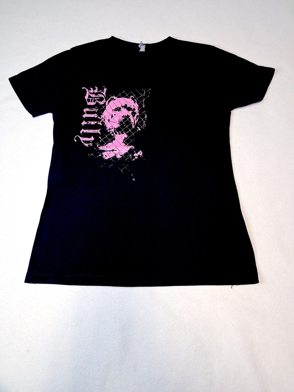 Next Level Apparel Black Tee with Pink Graphic